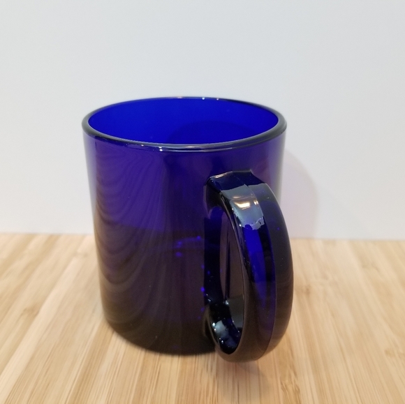 Retro deep color cobalt blue coffee mug Made In The U.S.A. - Picture 2 of 8